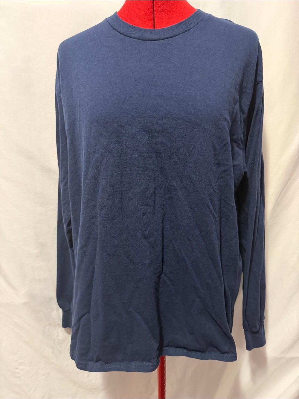 Gildan Navy Long-Sleeve Crewneck Tee